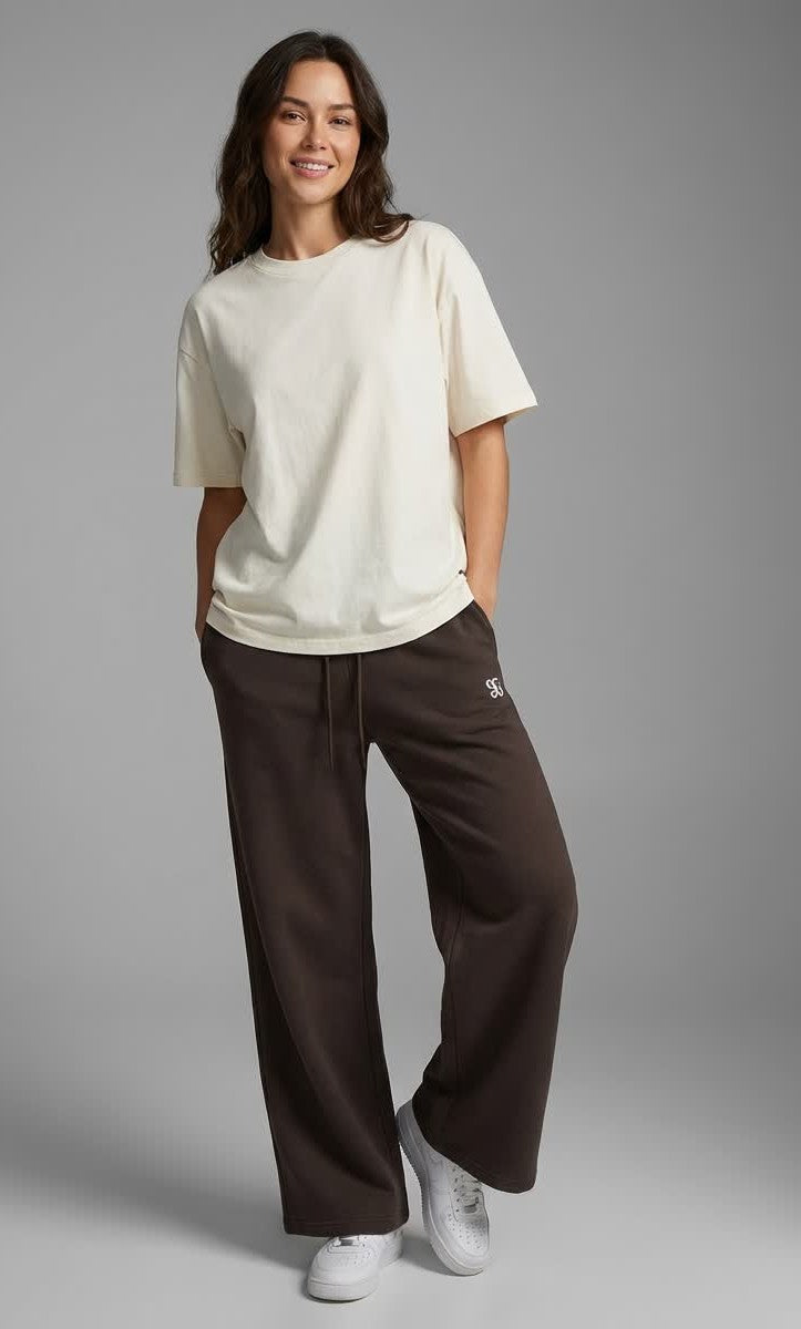 Fleece Drawstring Straight-Leg Sweatpants