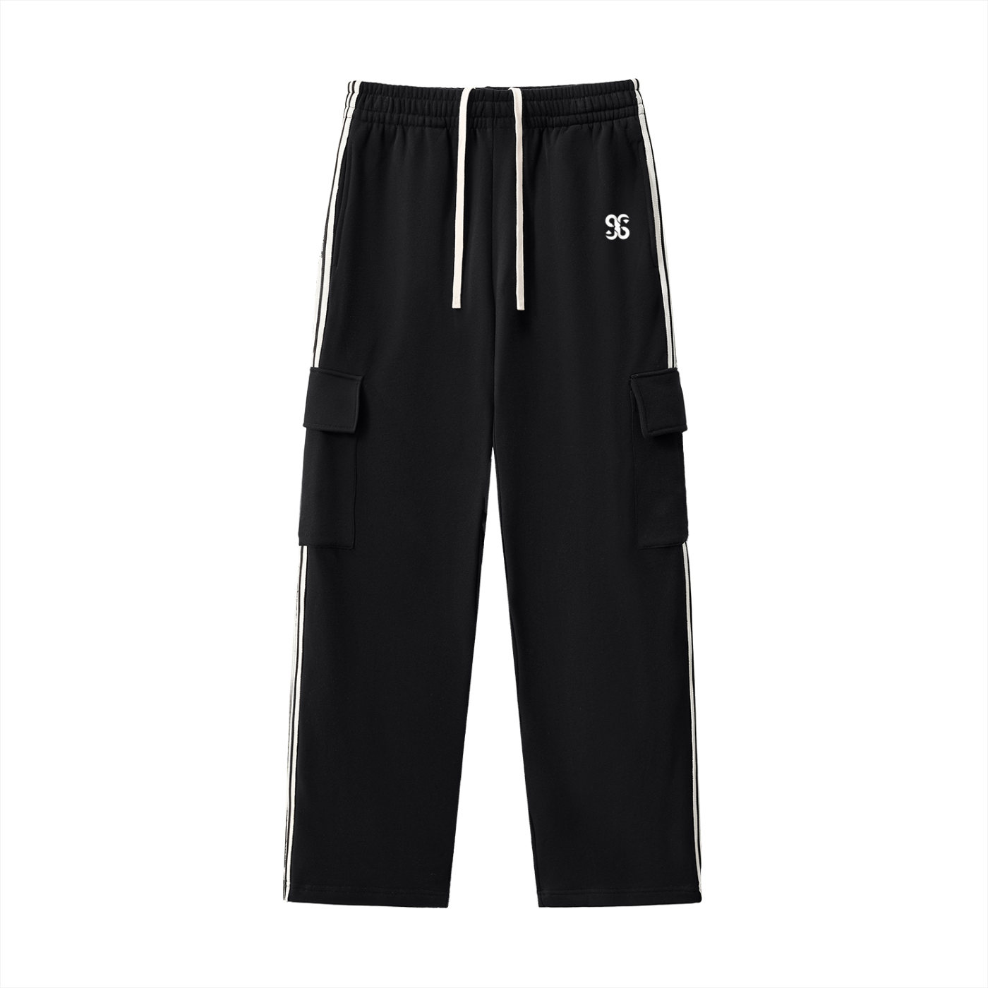 Unisex Loose-Fit Patchwork Sweatpants with Cargo Pockets
